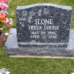 An example of a slanted memorial stone
