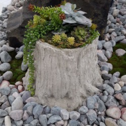 Tree stump planter